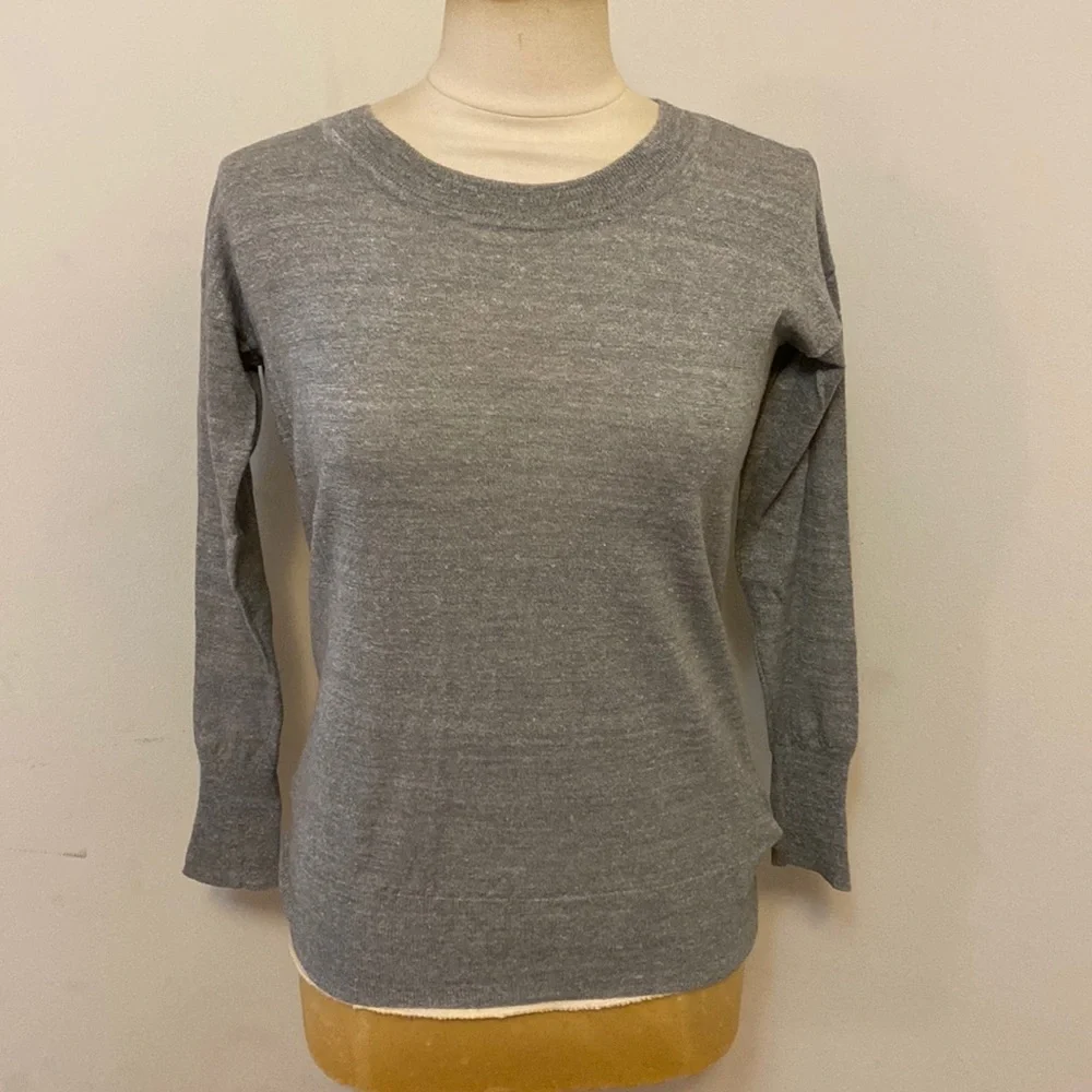 J. Crew Gray Wool Crew Neck Sweater, XSmall - Picture 1 of 8